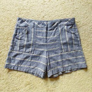 Ann Taylor Loft Linen Cotton Blend Striped Shorts
